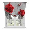 thumbnail image 1 of Red Roses Tie Up Curtains for Windows, Balloon Window Shades, Valentine's Day Butterflies Floral Romantic Gray Kitchen Window Treatments Roll Up Curtain for Basement/Nursery 52"x45", 1 of 8