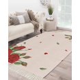 thumbnail image 1 of Red Roses Valentine's Day Area Rug 4x6 Living Room Rug with Tassel Woven Cotton Entryway Rugs Washable Bedroom Rugs Aesthetic Nursery Carpet Pink Spring Floral Farmhouse Floor Mat for Laundry Room, 1 of 5