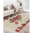thumbnail image 1 of Red Roses Valentine's Day Area Rug 4x6 Living Room Rug with Tassel Woven Cotton Entryway Rugs Washable Bedroom Rugs Aesthetic Nursery Carpet Romantic Floral Truck Rustic Floor Mat for Laundry Room, 1 of 5