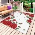 thumbnail image 1 of Red Roses Valentine's Day Outdoor Rug 5x7 Ft, Non Slip Washable Area Rug, Romantic Spring Floral Patio Rugs Carpet Runner, Large Floor Mat for Indoor/Outdoor Deck Porch Camping, 1 of 8