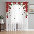 thumbnail image 1 of Red Roses Valentine's Day Sheer Curtains 72 Inch Length 2 Panels Set, Romantic Spring Floral Voile Window Treatment Rod Pocket Curtains Sheers Drapes for Bedroom/Living Room/Kitchen 52"x72"x2, 1 of 7