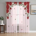 thumbnail image 1 of Red Roses Valentine's Day Sheer Curtains 84 Inch Length 2 Panels Set, Spring Floral Romantic Botanical Voile Window Treatment Curtains Sheers Drapes for Bedroom/Living Room/Kitchen 52"x84"x2, 1 of 7