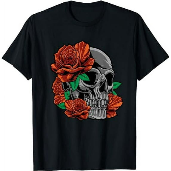 Red Roses With A Skull - Garden Gardener Flowers Rose T-Shirt
