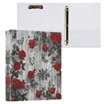thumbnail image 1 of Red Roses and Butterflies 3 Ring Hardcover Binders 1.5in Round Rings for Letter-Size Folder Paper Organizer Pockets for Office Student Recipe, 1 of 9