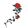 thumbnail image 1 of Red Roses on Stem - Facing Right - Iron on Applique/Embroidered Patch, 1 of 1