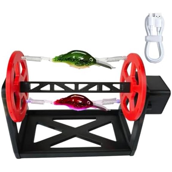 Red Rotating Fishing Lure Drying System,with USB Charging, Fishing Lure Epoxy Resin Rotating Drying Stand,Even Coat for Fishing Lures After Painting,Best Tool$$Sport & Recreation Other