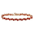 thumbnail image 1 of Red Round Cubic Zirconia Tennis Bracelet Ros Gold-Tone Plated Sterling Silver, 1 of 2