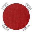 thumbnail image 1 of Red Round Fitted Tablecloth with Elastic Edge, Waterproof Table Cloth Table Cover for 45"-54" Tables, Farmhouse Burlap Solid Red Color Modern Linen Texture Tablecloths for Dining Picnic Outdoor, 1 of 9
