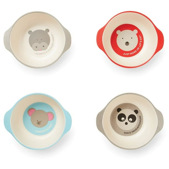 Red Rover Bamboo Animal Bowls, Set of 4