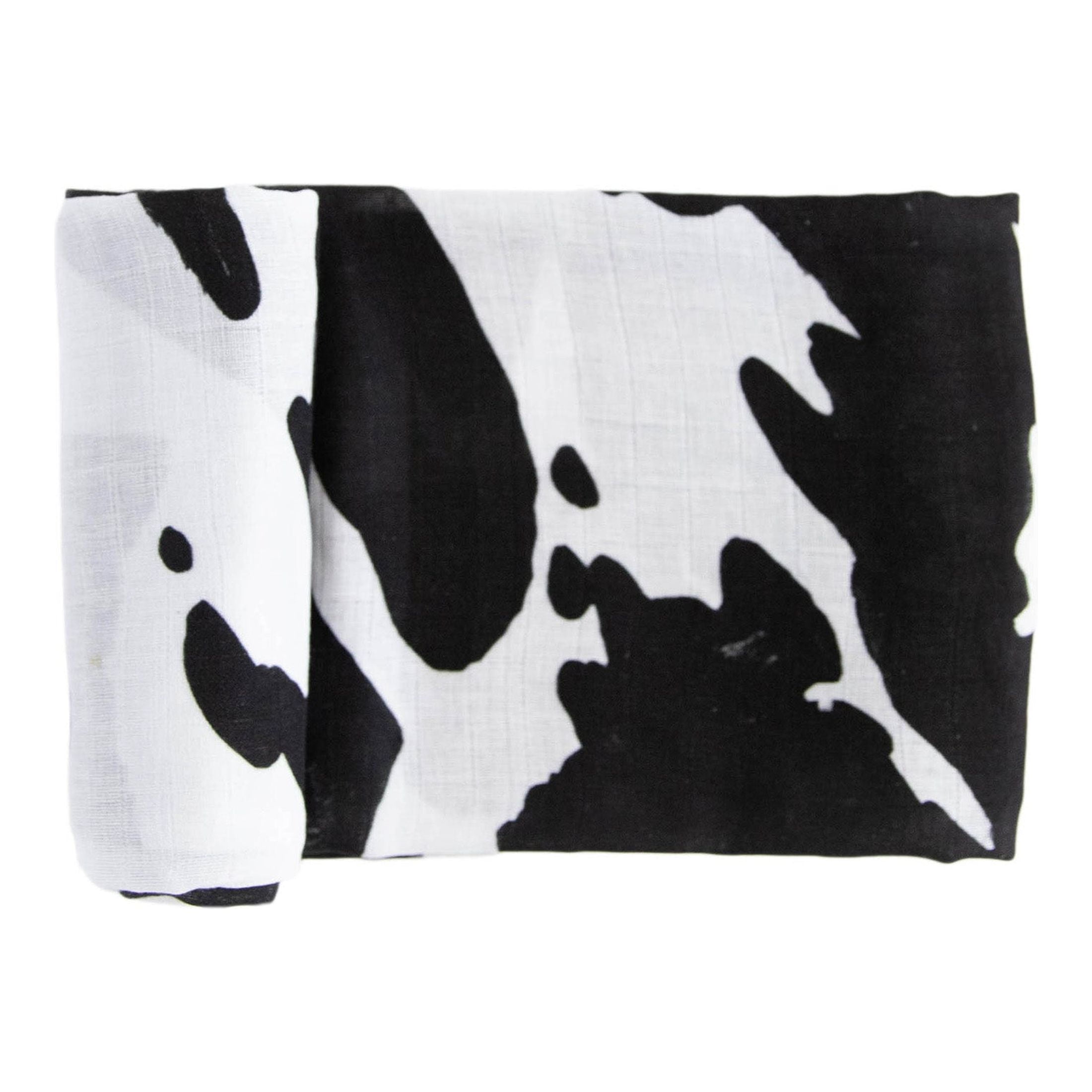 Red Rovr 100% Organic Cotton Muslin Infant Swaddle Blanket, Large, Unisex, Moo Cow