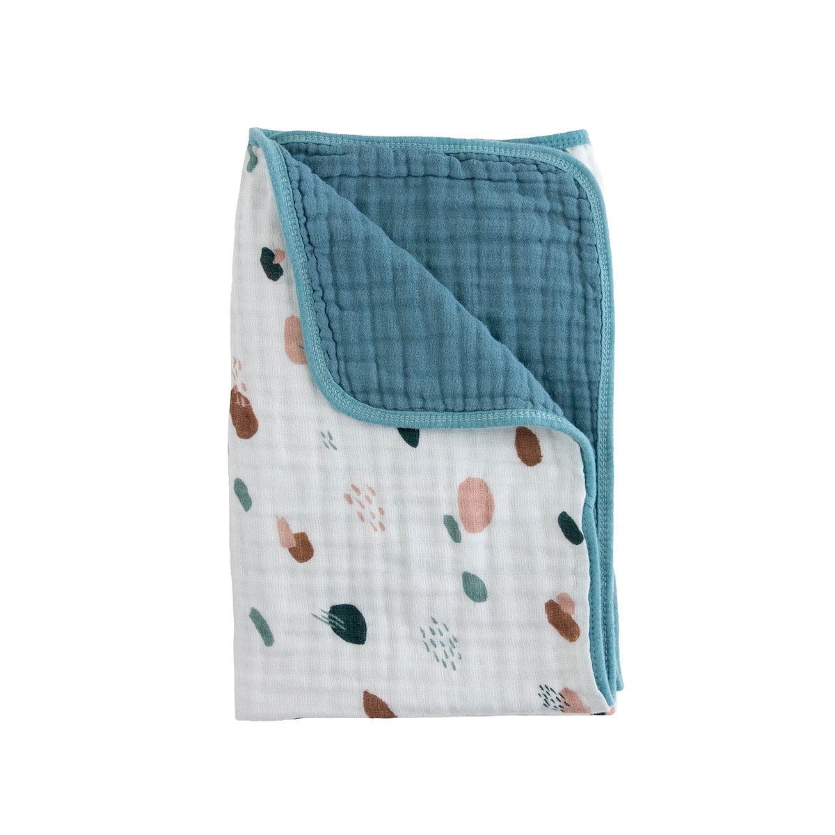 Red Rovr 100% Organic Cotton Muslin Quilted Infant Blanket, Unisex, Dots & Dashes