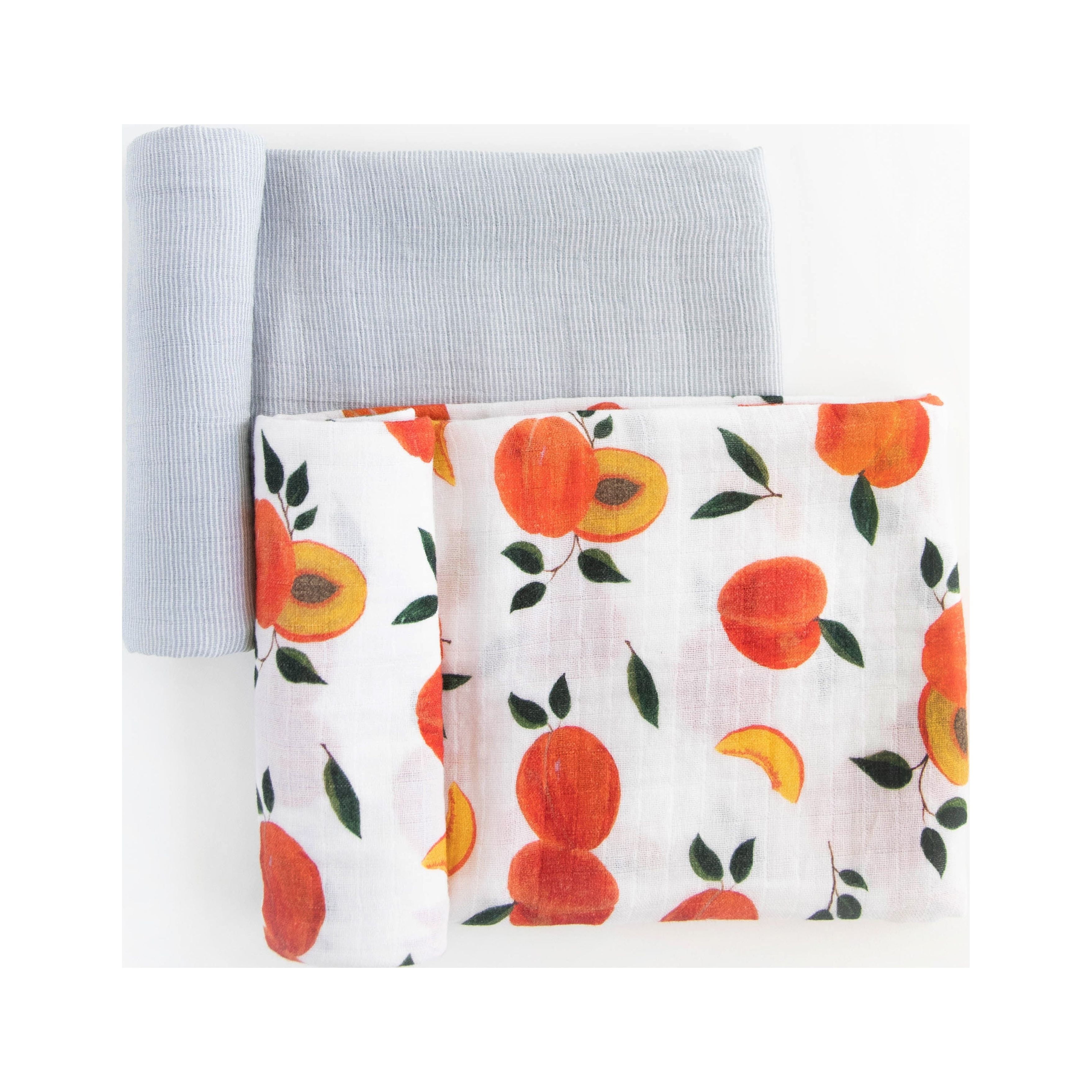 Red Rovr 100% Organic Cotton Muslin Swaddle Infant Blanket 2 Pk, Unisex, Peachy