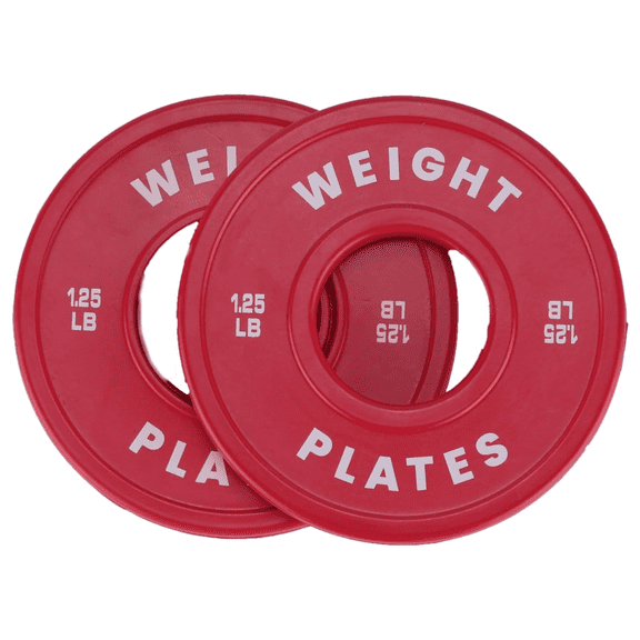 Red Rubber Bumper Weight Plates (1 Pair) 2in Fractional Change Weight Plates Set for Home Gym Weightlifting and Strength Training