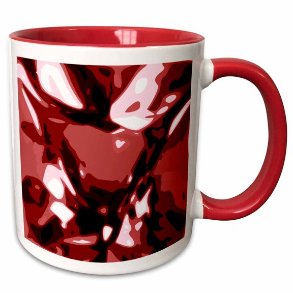 3drose, Red Ruby Jewel - Gemstone - Diamond-like Design - Bling Gem Sparkly Glittery Texture, 11oz Two-tone Red Mug