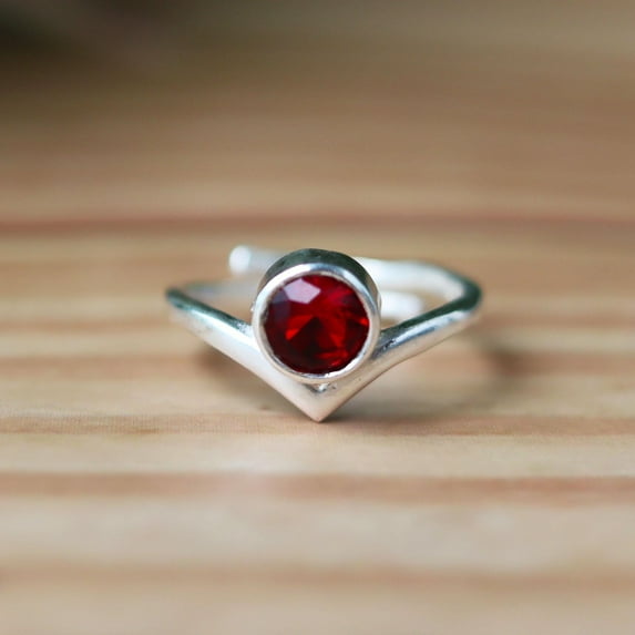 Red Ruby Ring, 925 Silver Ring, Rose Cut Ruby Ring, Statement Ring, Bohemian Ring, Cocktail Ring, Minimalist Ring, Pretty Ring, Promise Ring