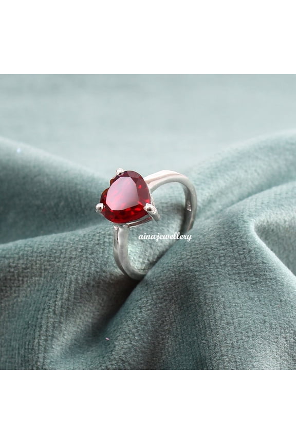 Red Ruby Ring, Cushion Cut Ruby, Stacker Ring, 925 Sterling Silver, Purpose Ring, Ruby Ring, Cluster Ring, Statement Ring, Engagement Ring
