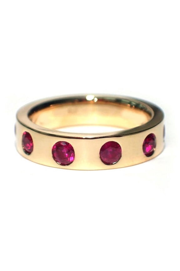 Red Ruby Ring, Men's Ring, Round Cut Ring, Wedding Ring, 925 Sterling Silver Gold Plated Ring, Gift For Him