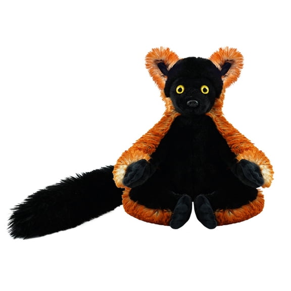 Red Ruffled Edge Lemur Stuffed Animal Plushies, 9.8''furry Lemur Monkey Plush Toy Doll Birthday Gift