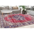 thumbnail image 1 of Red Rug, Navy Blue Rug, Ethnic Pattern Rug, Antique Decor Rug, Turkish Rug, Non Slip Rug, Accent Rug, Area Rug, Thin Rug, Home Decor Rug, 5.9'x9.2' - 180x280 cm, 1 of 8