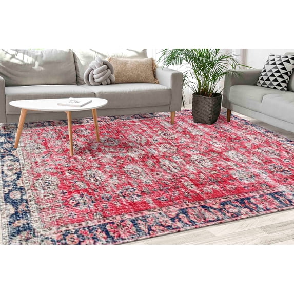 Red Rugs, Muted Rug, Faded Rug, Antique Style Rugs, Turkish Rug, Bedroom Rug, Office Decor Rug, Luxury Rug, Gift For Her, Step Rug, 5.2'x7.5' - 160x230 cm