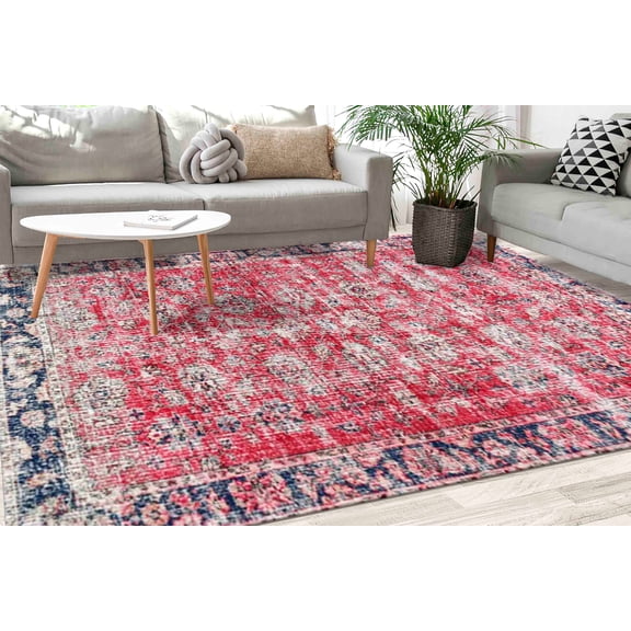 Red Rugs, Muted Rug, Faded Rug, Antique Style Rugs, Turkish Rug, Bedroom Rug, Office Decor Rug, Luxury Rug, Gift For Her, Step Rug, 1.7'x2.3' - 50x70 cm