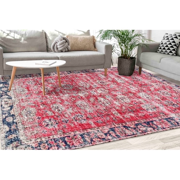 Red Rugs, Muted Rug, Faded Rug, Antique Style Rugs, Turkish Rug, Bedroom Rug, Office Decor Rug, Luxury Rug, Gift For Her, Step Rug, 5.9'x9.2' - 180x280 cm