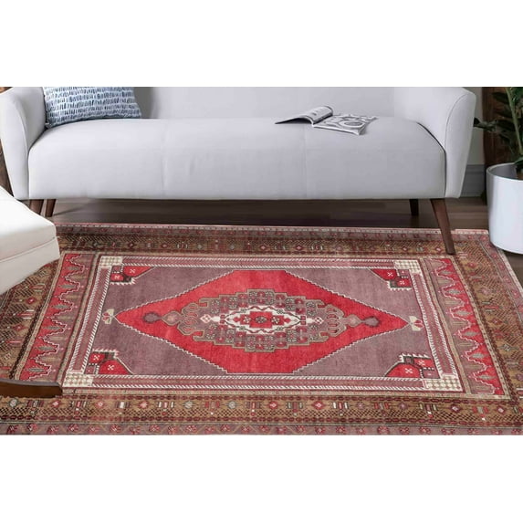 Red Rugs, Turkish Rugs, Area Rugs, Classic Rug, Vintage Style Rug, Outdoor Rug, Office Decor Rug, Bohemian Rugs, Car Mat Rug, Colorful Rug, 2.6'x4' - 80x120 cm