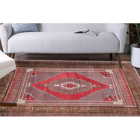 Red Rugs, Turkish Rugs, Area Rugs, Classic Rug, Vintage Style Rug, Outdoor Rug, Office Decor Rug, Bohemian Rugs, Car Mat Rug, Colorful Rug, 5.9'x9.2' - 180x280 cm