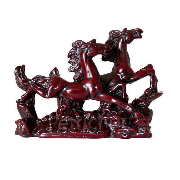 Red Running Horse Pair Modern Home Decoration Figurine (Colour: Red, Length: 5.5 inches)