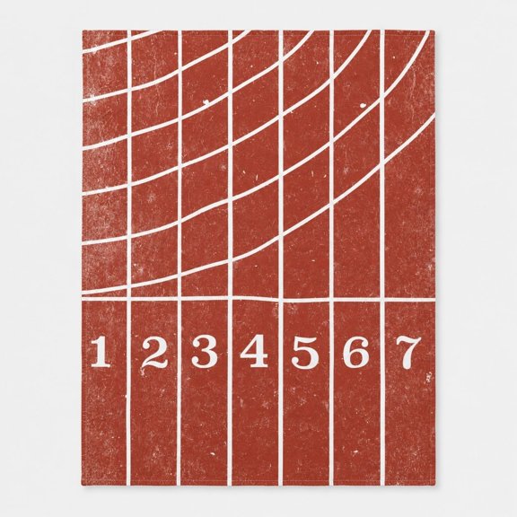 Red Running Track Graphic Polyester Fleece Blanket