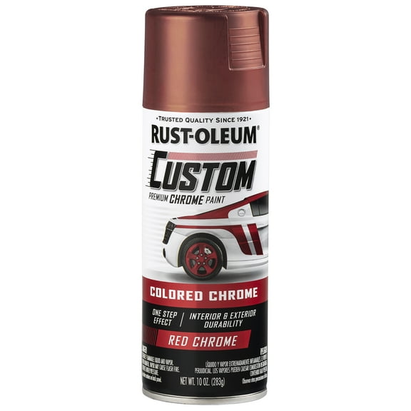 Red, Rust-Oleum Automotive Custom Chrome Gloss Spray Paint-340561, 10 Oz