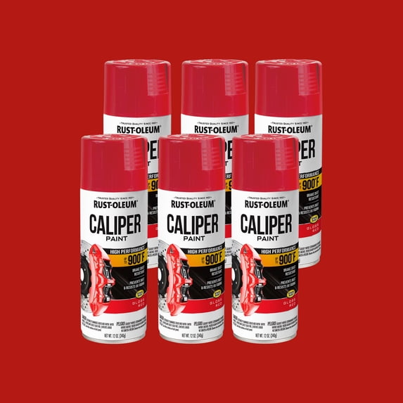 6 Pack, Red, Rust-Oleum Automotive Gloss Caliper Spray Paint-251591, 12 ...