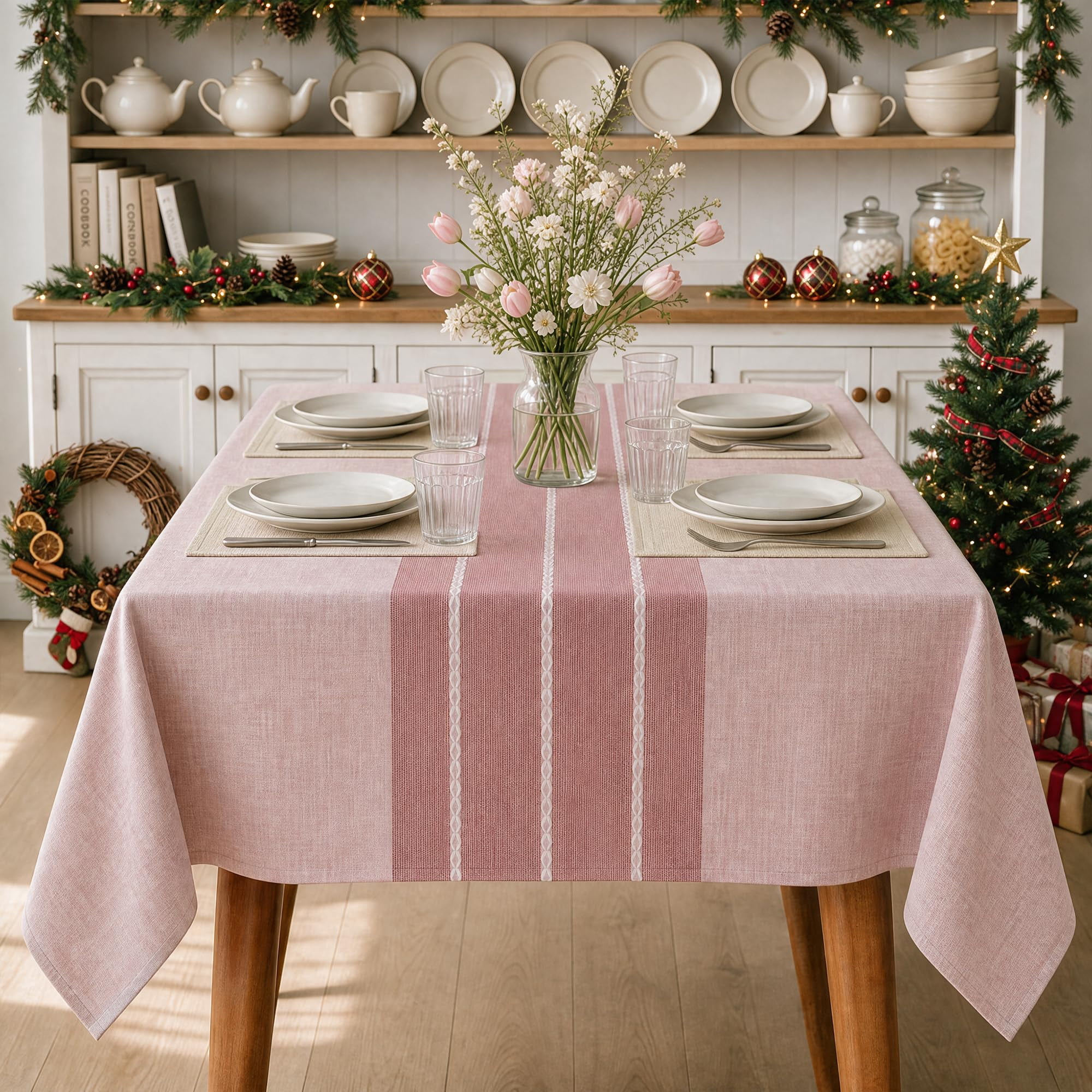 Red Rustic Burlap Tablecloth 60*120 Inch Rectangular - Walmart.com