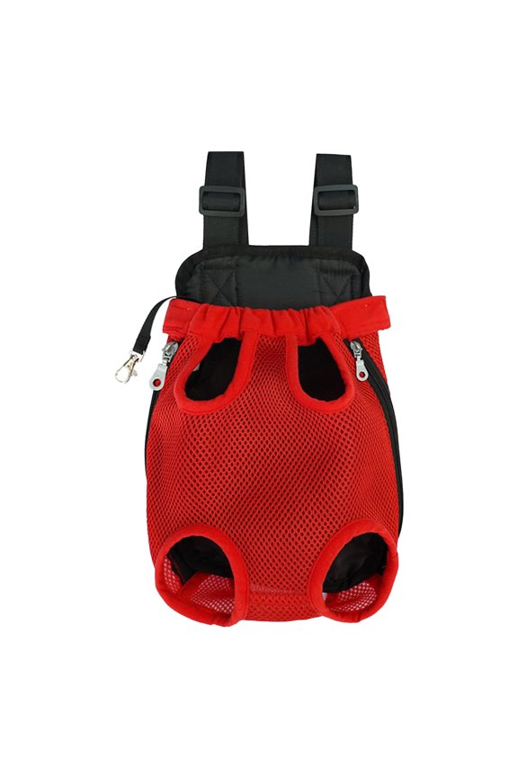 Red S Small Red Pet Travel Backpack With Mesh Sides For Airflow Ideal For Carrying Small Animals On Short Excursions