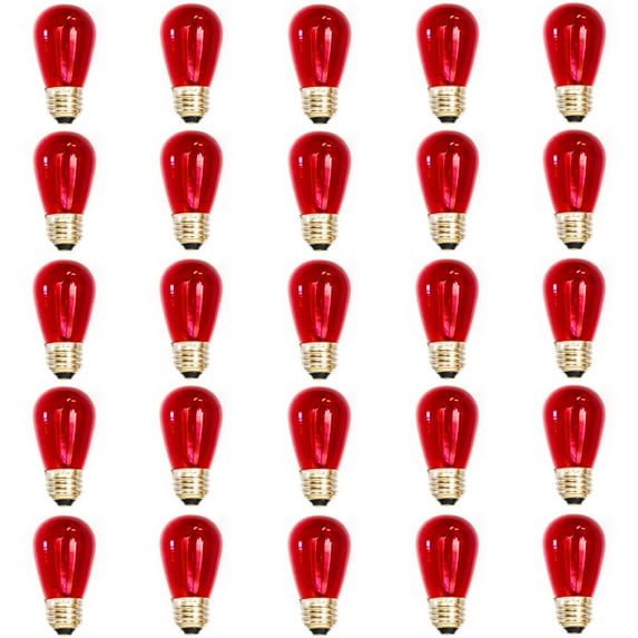 Red S14 LED Filament Bulbs - Box of 25