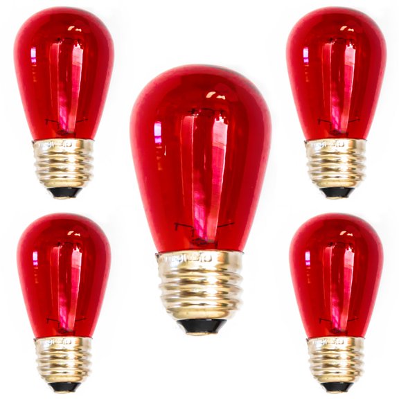 Red S14 LED Filament Bulbs - Box of 5