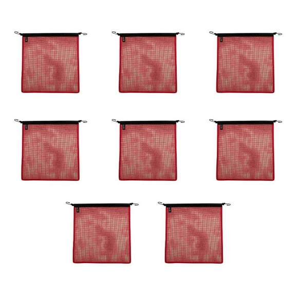 Red Safety Flags for Trucks with Bungees Cord DOT Compliant - 18 Inch x 18 Inch High Visibility Vinyl Mesh Warning Flags, 8 Pack