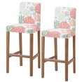 thumbnail image 1 of Red Sage Green Coastal Bar Stool Cover Set of 2, Summer Beach Coral Shell Ocean Stretch Bar Chair Cover, Removable Washable Pub Counter Stool Chair Slipcover for Kitchen Dining Room Pub Cafe, 1 of 9