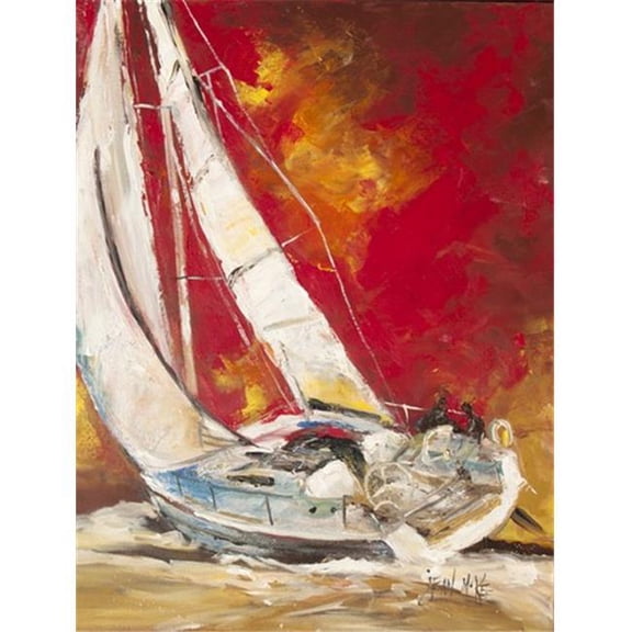 Red Sailboat Flag Garden Size