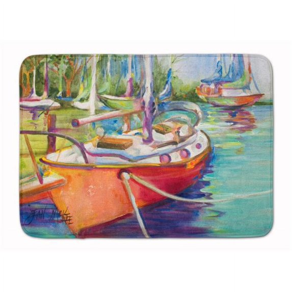 Red Sailboat Machine Washable Memory Foam Mat