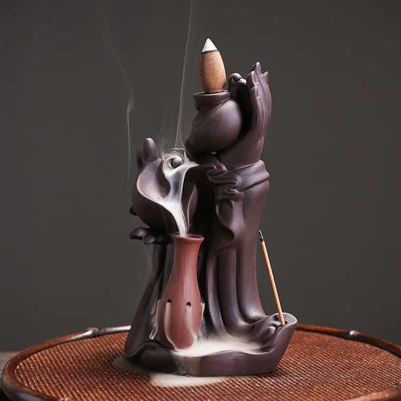 Red Sandalwood Backflow Incense Burner Creative Zen Buddha Hand Reflux Smoke Waterfall Incense Holde Home Furnishing Gifts