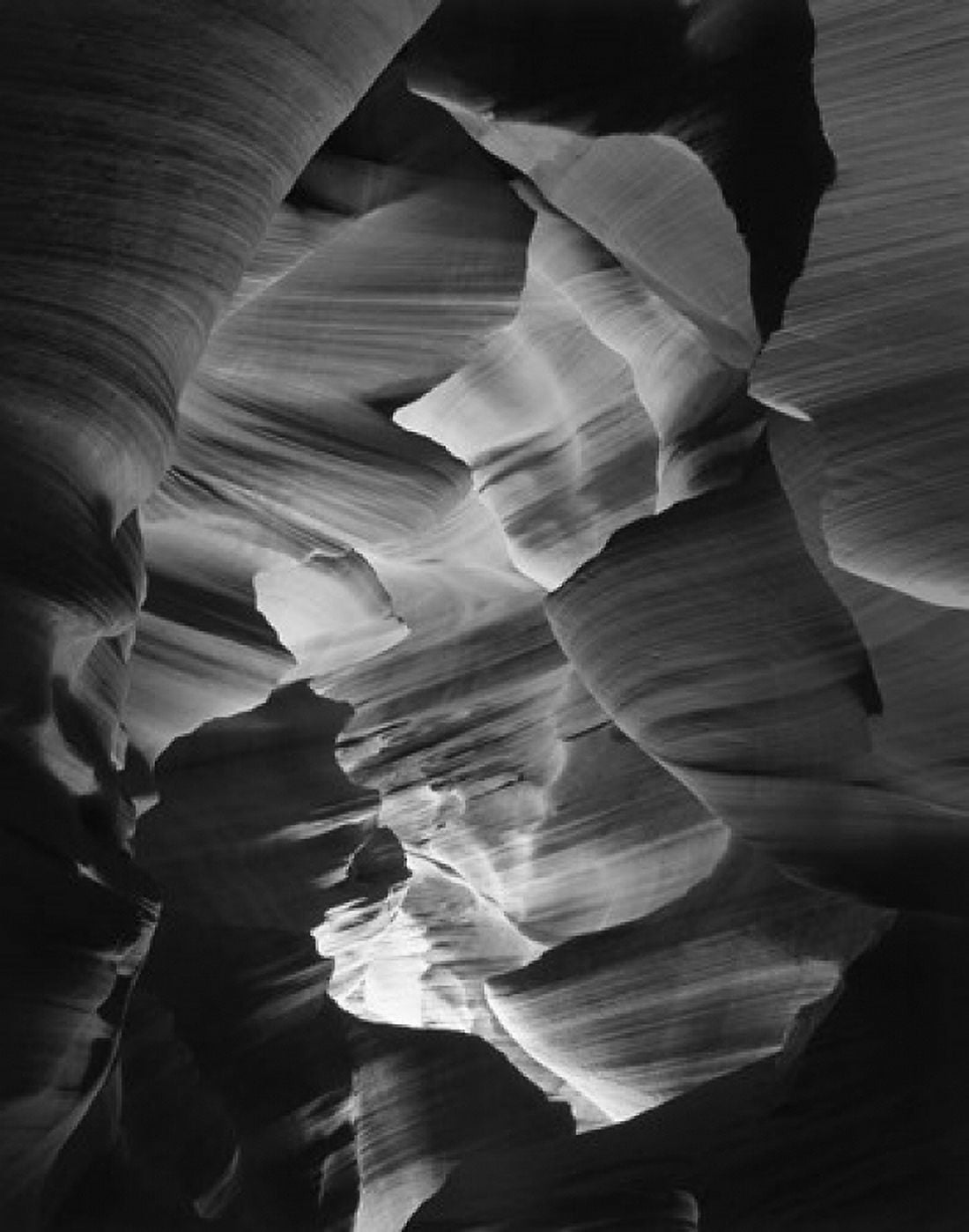 Red Sandstone Walls Lower Antelope Canyon (Black & White) Canvas Art - Adam Jones DanitaDelimont (16 x 20)