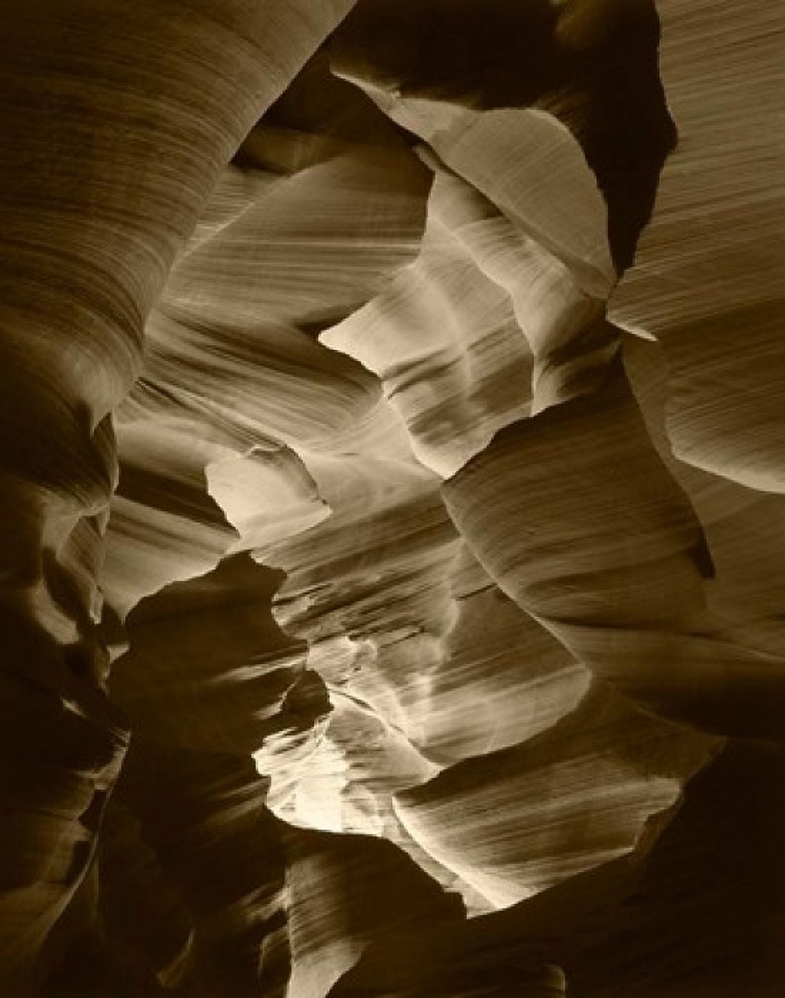 Red Sandstone Walls Lower Antelope Canyon (Sepia) Canvas Art - Adam Jones DanitaDelimont (16 x 20)