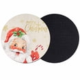 thumbnail image 1 of Red Santa Christmas Coasters Set of 2, Absorbent Coasters for Drinks, Xmas Snowflake Rustic Coaster for Desk Coffee Table Protection, Home Decor House Warming Gifts 4", 1 of 8