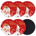 thumbnail image 1 of Red Santa Christmas Coasters Set of 6, Absorbent Coasters for Drinks, Xmas Snowflake Coaster for Desk Coffee Table Protection, Home Decor House Warming Gifts 4", 1 of 8