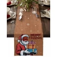 thumbnail image 1 of Red Santa Christmas Cotton Linen Table Runner for Dining Kitchen, Gifts Xmas Snowflake Winter Wedding Outdoor Party Tablerunners Decoration, Dresser Scarf Coffee Tablecloth Runners 18x72 Inches, 1 of 9
