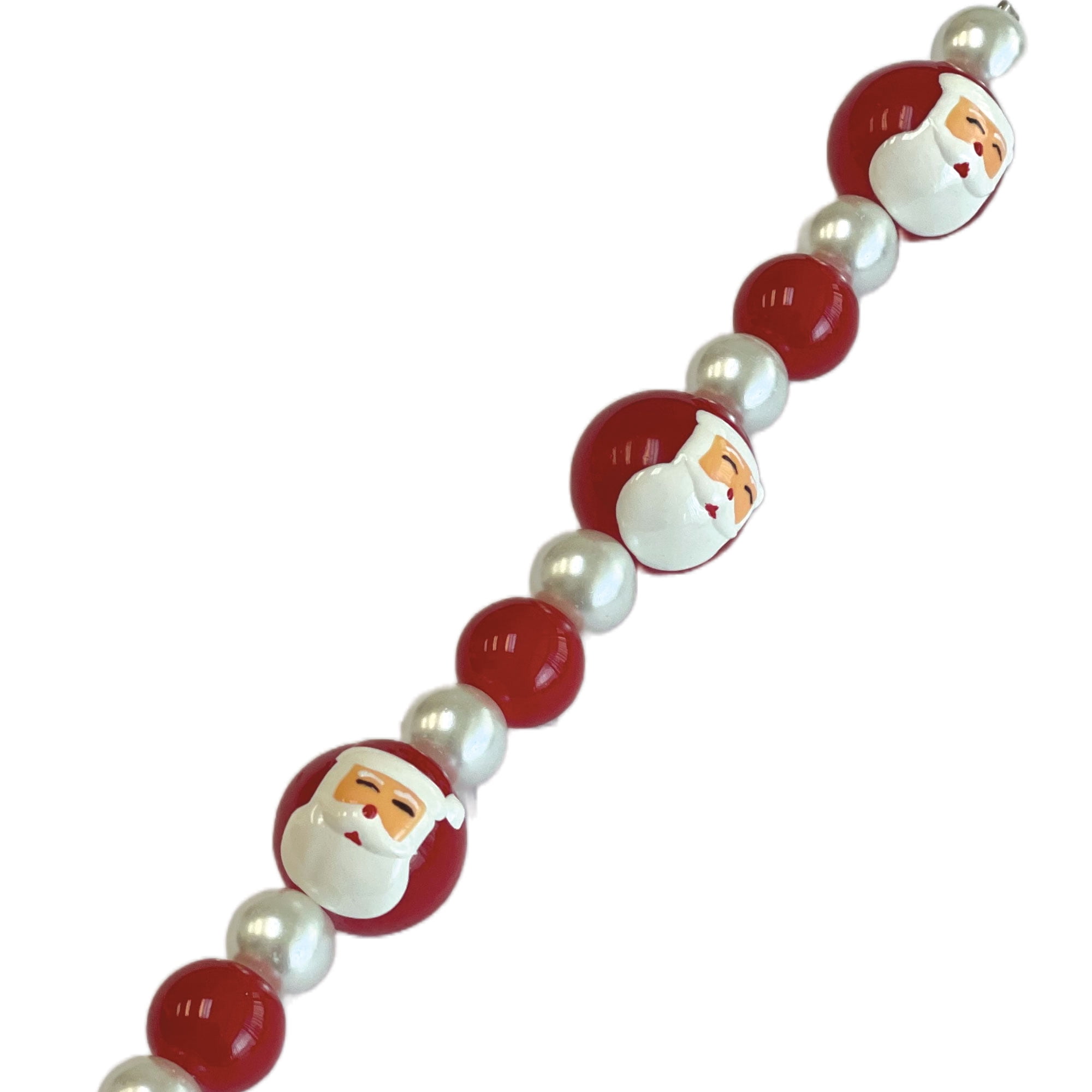 red-santa-claus-glass-bead-strand-7-inch-craft-diy-jewelry-supplies