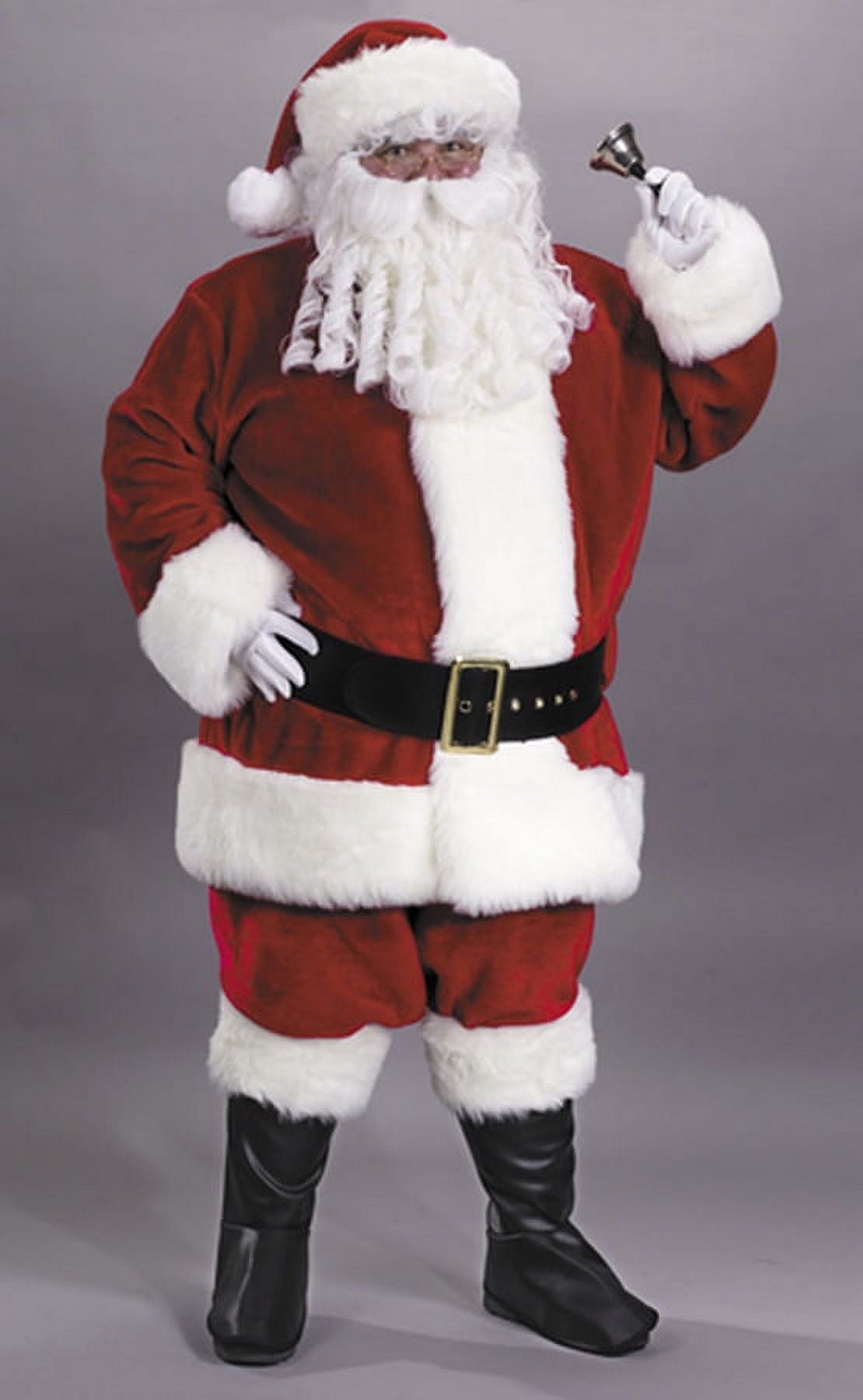 Red Santa Claus Suit Costume Adult Quality 2x 3x Boot Covers Belt Faux Fur New - image 1 of 2