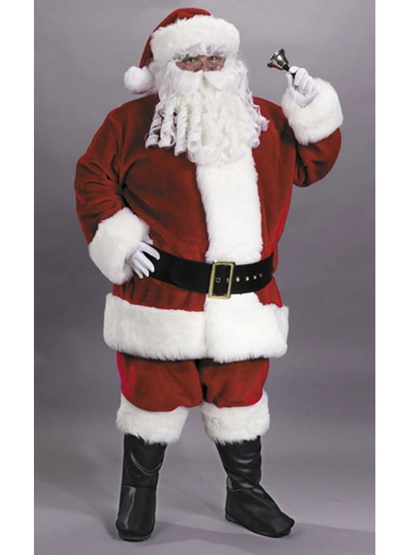 Red Santa Claus Suit Costume Adult Quality 2x 3x Boot Covers Belt Faux Fur New