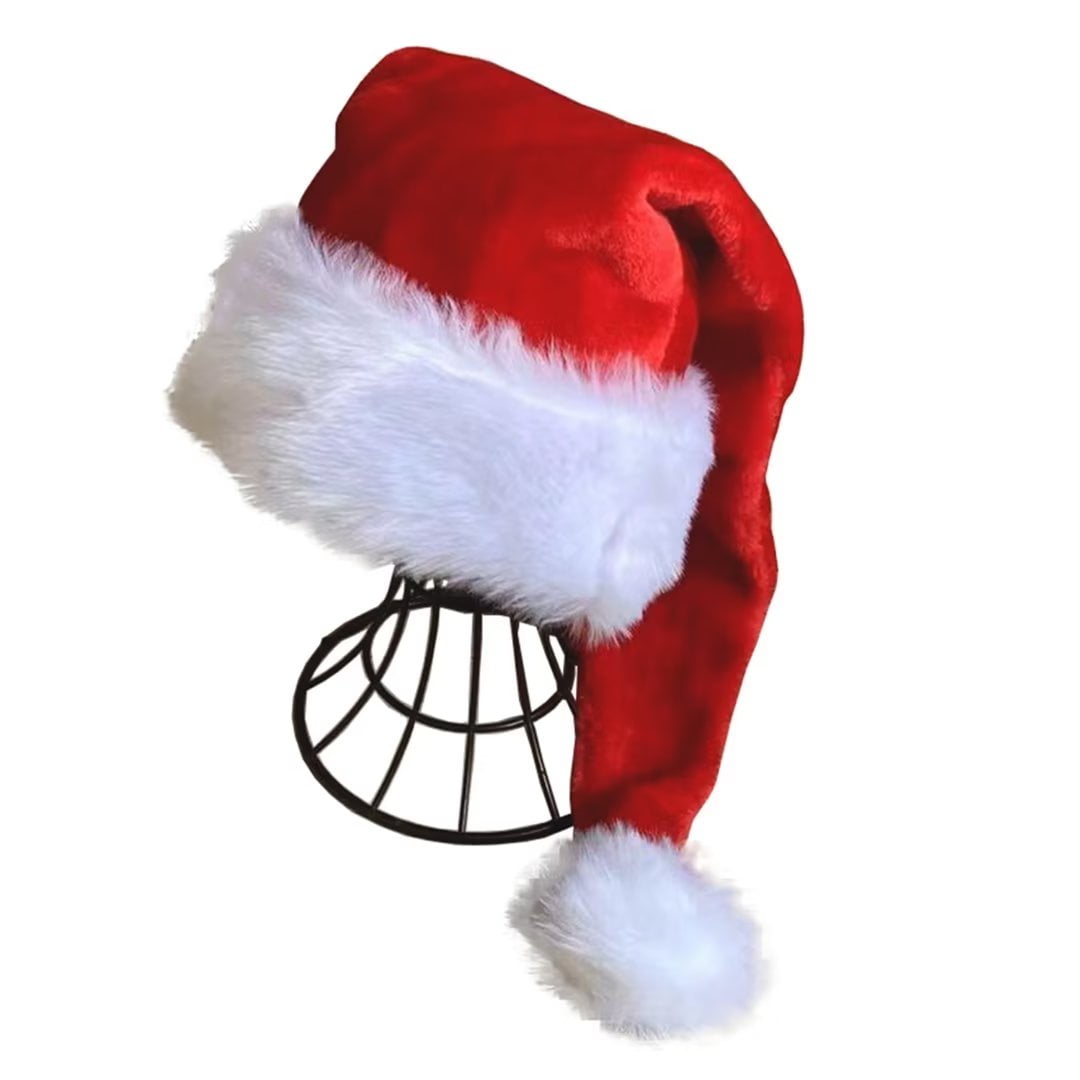 Red Santa Hat Adults Deluxe Red And White Xmas Christmas Hat